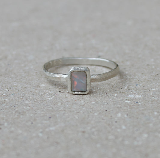 SOLD Journal Ring-No.7 -Silver- Opal