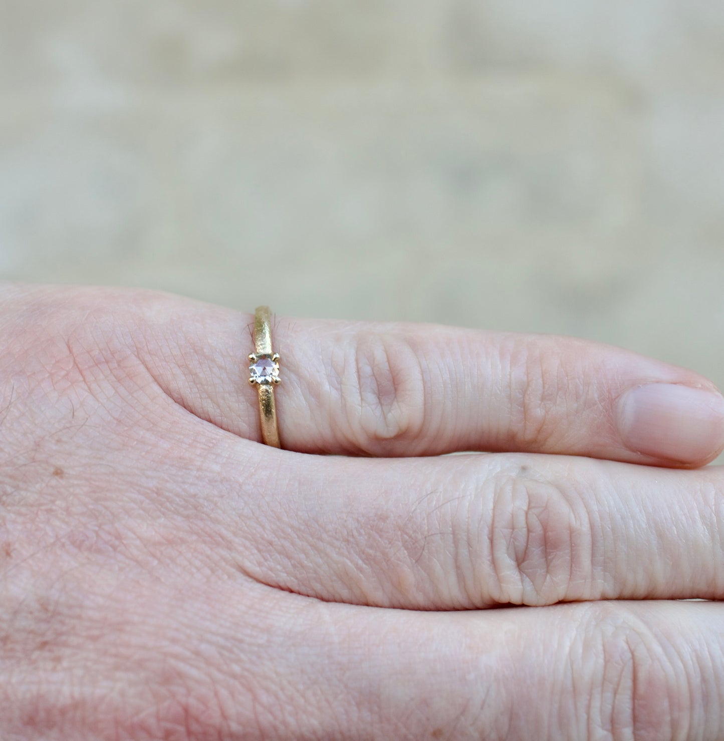 Rose Cut Diamond 18ct Yellow Gold Ring