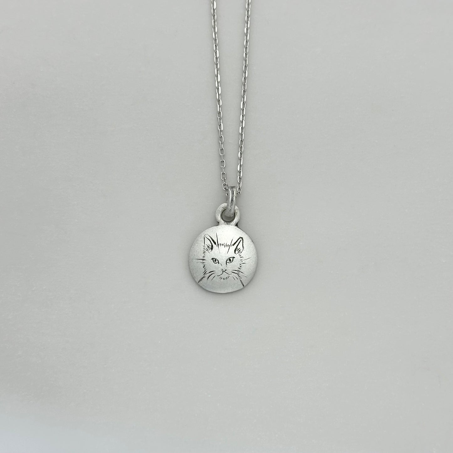 Tiny Cat Pendant- Silver