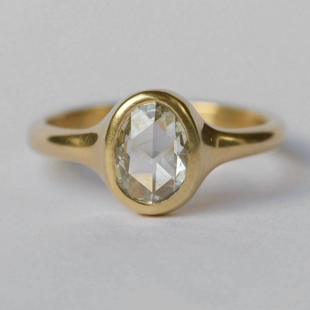 Antique Rose Cut diamond - 18ct Gold Ring