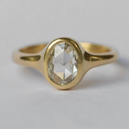 Antique Rose Cut diamond - 18ct Gold Ring