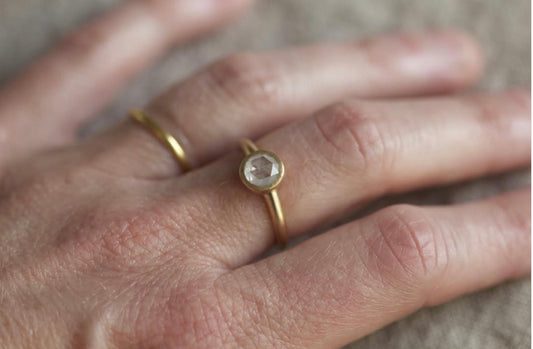 Diamond Ring- Rose cut, 18ct Yellow Gold