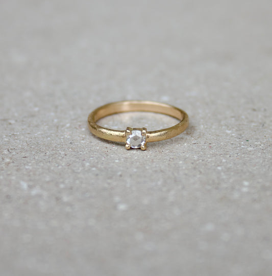 Rose Cut Diamond 18ct Yellow Gold Ring