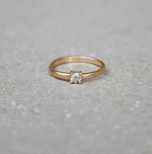 Rose cut diamond 18ct Yellow Gold Ring