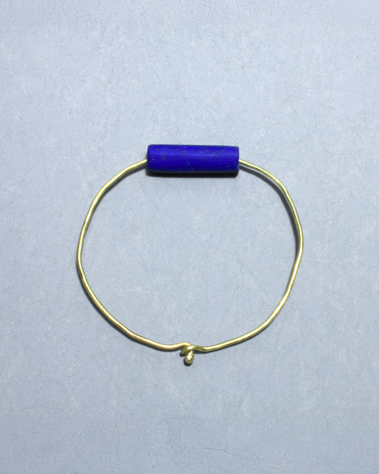 Fon Bangle-  Gold and Lapis Lazuli