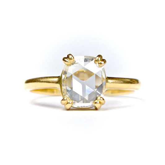Diamond Ring- Cushion Rose cut 18ct Gold