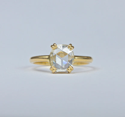 Diamond Ring- Cushion Rose cut 18ct Gold