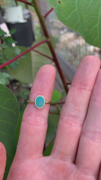 Tablo Ring - Turquoise 18ct Gold