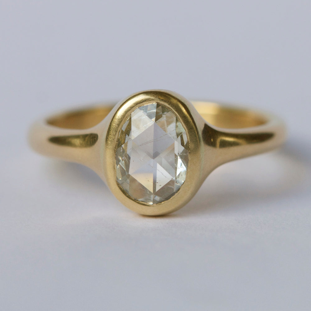 SOLD Antique rose cut diamond - 18ct gold ring