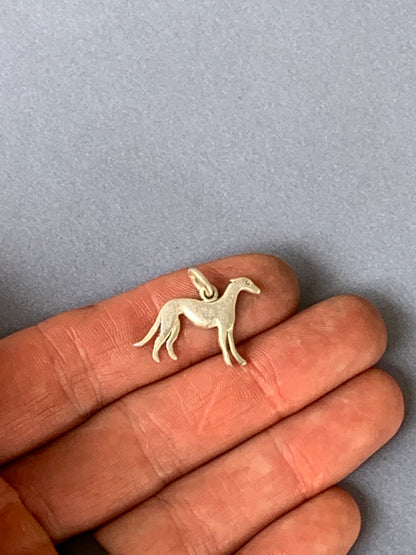 Tiny Sighthound Pendant - Silver