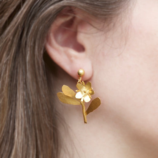 Sprig Earrings - Solid 18ct Yellow Gold