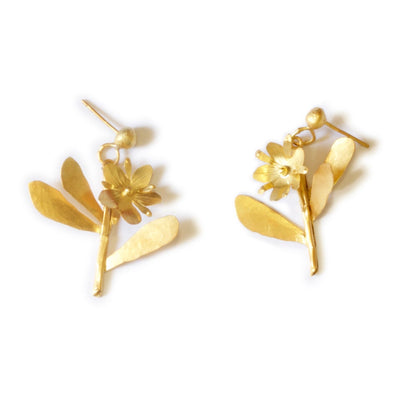 Sprig Earrings - Solid 18ct Yellow Gold
