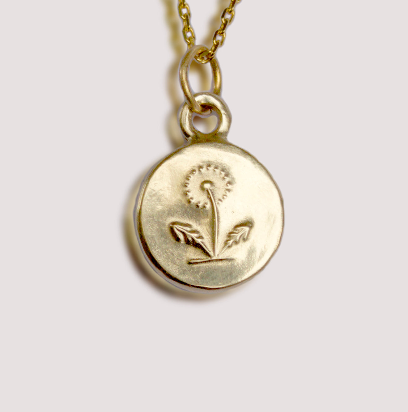 Tiny Dandelion pendant- 9ct Gold