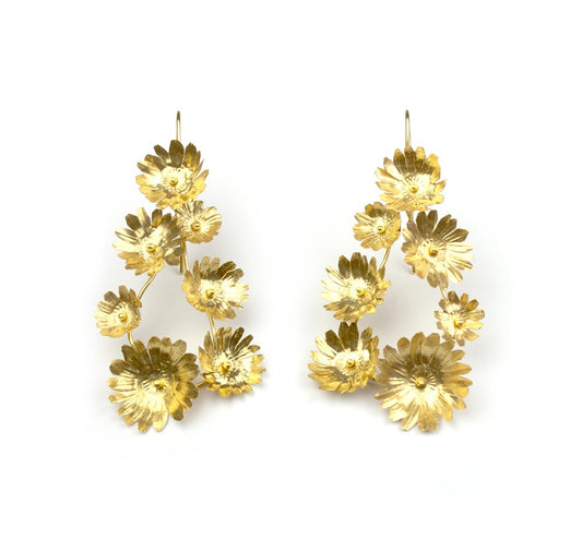 Fiori Seven-Flower Earrings - Solid 18ct Yellow Gold