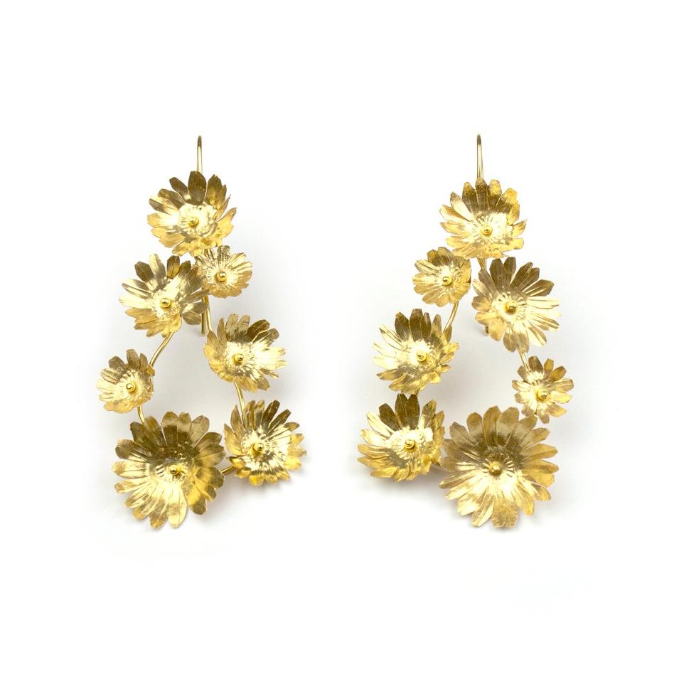 Fiori Seven-Flower Earrings - Solid 18ct Yellow Gold